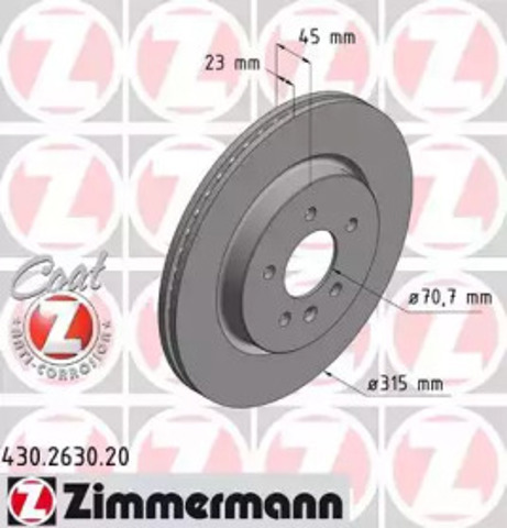 Дискові гальма 430263020 ZIMMERMANN