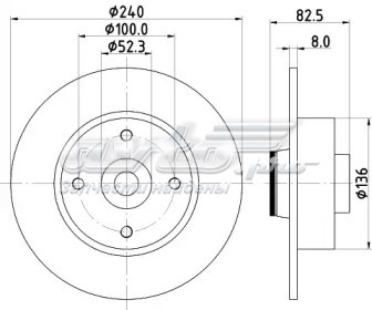 Диск гальмівний задній 4363200800 JP GROUP