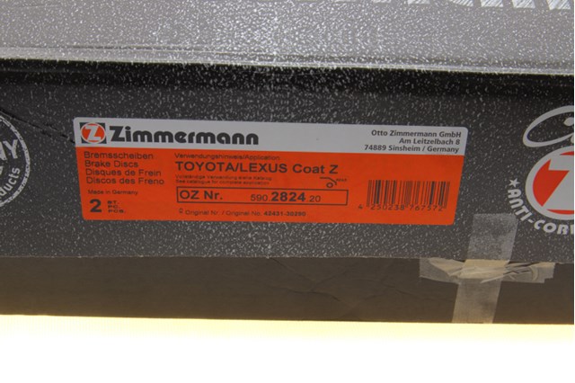 Задні дискові гальма 590282420 ZIMMERMANN