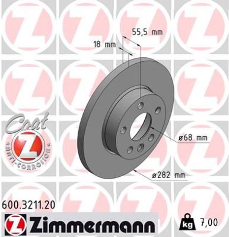 Диск гальмівний передній 600321120 ZIMMERMANN