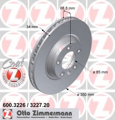 Диск гальмівний передній 600322720 ZIMMERMANN