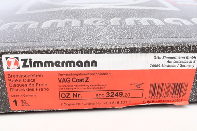Гальмо дискове переднє 600324920 ZIMMERMANN