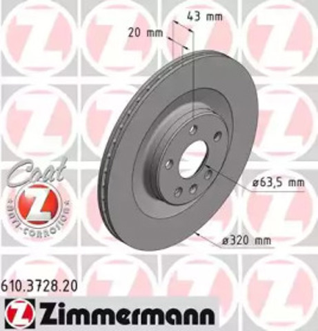 Дискові гальма 610372820 ZIMMERMANN