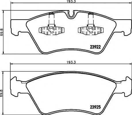 Передні гальмівні колодки 8DB355012011 HELLA