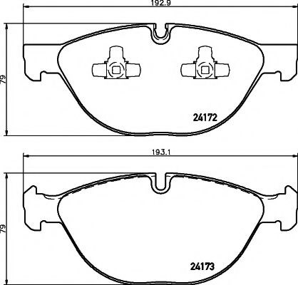 Передні гальмівні колодки 8DB355012661 HELLA