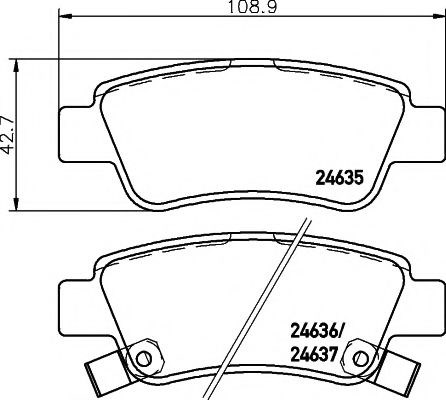 Задні гальмівні колодки 8DB355013591 HELLA