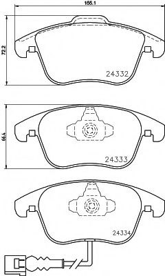 Колодки гальмівні дискові комплект 8DB355014031 HELLA