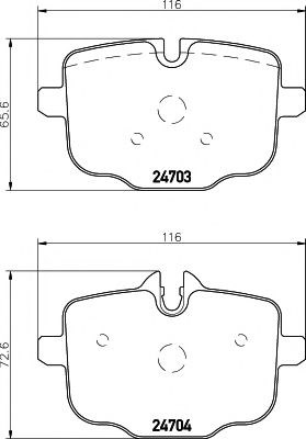 Колодки гальмівні задні, дискові 8DB355014361 HELLA