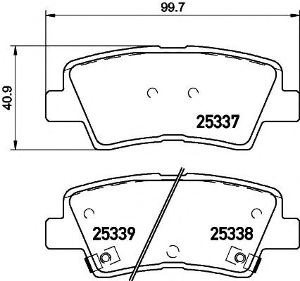 Задні колодки 8DB355019981 HELLA