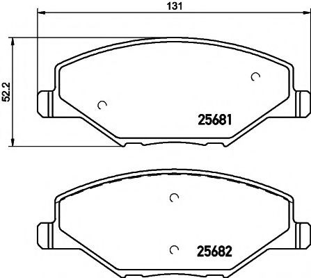 Колодки передні 8DB355020521 HELLA