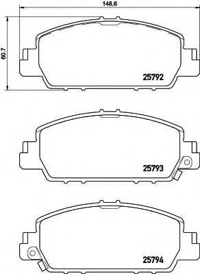 Колодки гальмівні передні, дискові 8DB355021471 HELLA