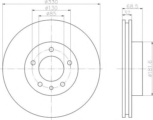 Гальмо дискове переднє 8DD355109741 HELLA