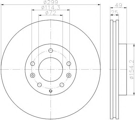 Гальмо дискове переднє 8DD355115771 HELLA