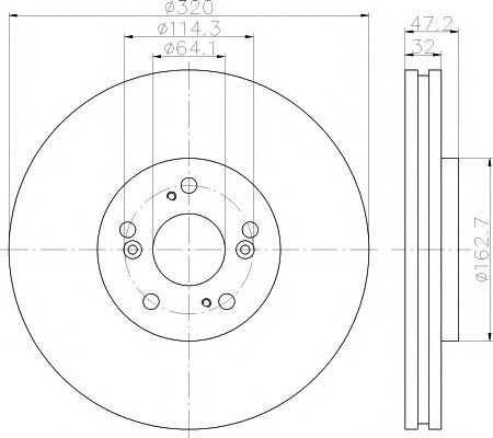 Гальмівний диск передній honda accord ix, accord viii 2.0-3.5 06.08- 8DD355116091