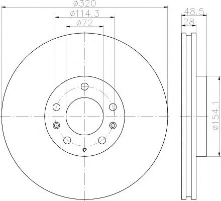 Диск гальмівний передній 8DD355118201 HELLA