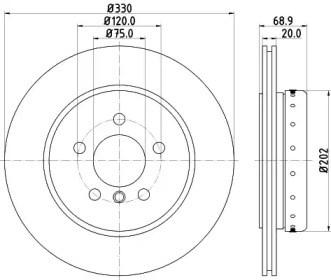 Диск гальмівний задній 8DD355120671 HELLA