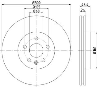 Гальмо дискове переднє 8DD355122851 HELLA