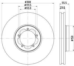 Диск переднього гальма 8DD355123131 HELLA