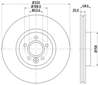 Гальмо дискове переднє 8DD355125151 HELLA