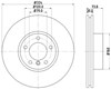 Диск гальмівний передній 8DD355127621 HELLA