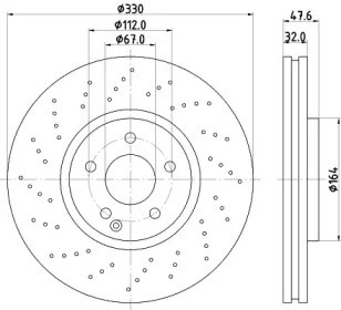 Диск переднього гальма 8DD355128151 HELLA