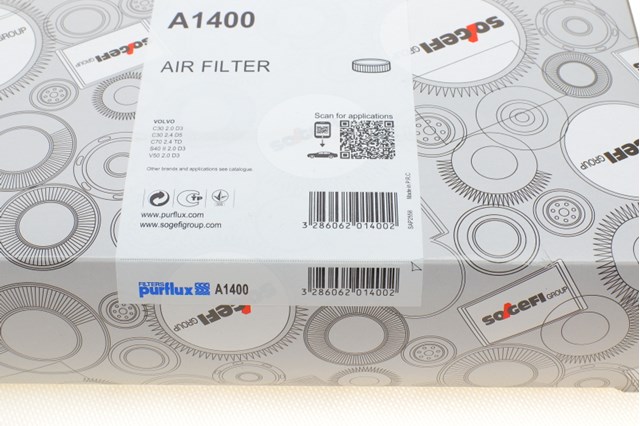 Автомобільний фільтр повітря A1400 PURFLUX