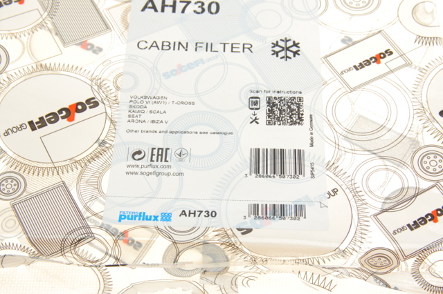 Повітряний фільтр салону AH730 PURFLUX