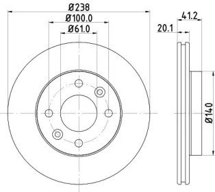 Гальмо дискове переднє BG2282 DELPHI