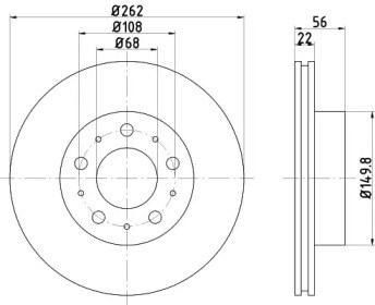 Диск переднього гальма BG2425 DELPHI