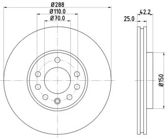 Диск переднього гальма BG3142 DELPHI