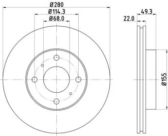 Гальмо дискове переднє BG3596 DELPHI