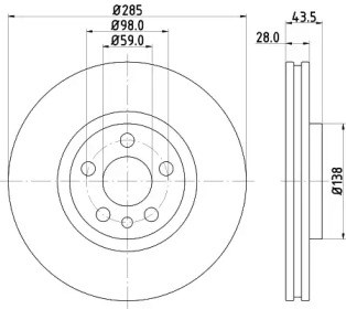 Диск переднього гальма BG3740 DELPHI