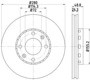 Гальмо дискове переднє BG3800 DELPHI