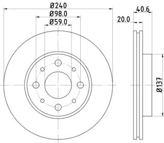 Диск гальмівний передній BG3839 DELPHI