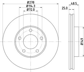 Диск гальмівний передній BG3927 DELPHI