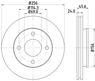 Гальмо дискове переднє BG3987 DELPHI