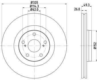 Гальмо дискове переднє BG4235 DELPHI