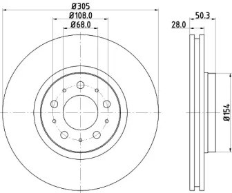 Диск переднього гальма BG9514 DELPHI