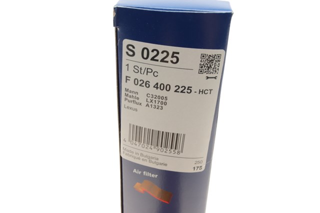 Повітряний фільтр двигуна F026400225 BOSCH
