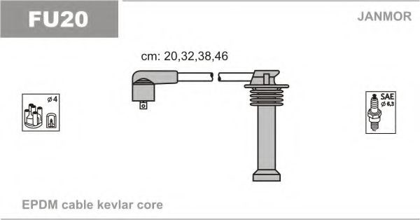 Комплект кабелів запалювання beru zef1115 FU20
