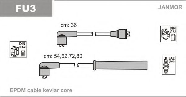 Комплект кабелів високовольтних FU3