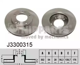 Диск переднього гальма J3300315 NIPPARTS