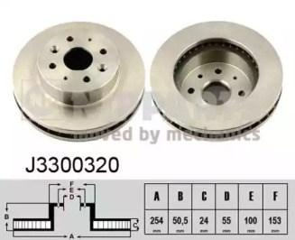 Гальмо дискове переднє J3300320 NIPPARTS