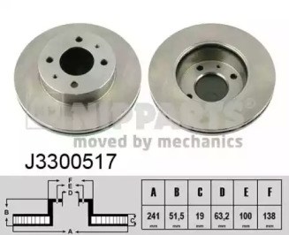 Диск гальмівний передній J3300517 NIPPARTS