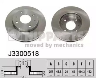 Диск переднього гальма J3300518 NIPPARTS