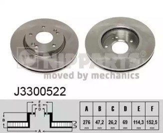 Диск переднього гальма J3300522 NIPPARTS