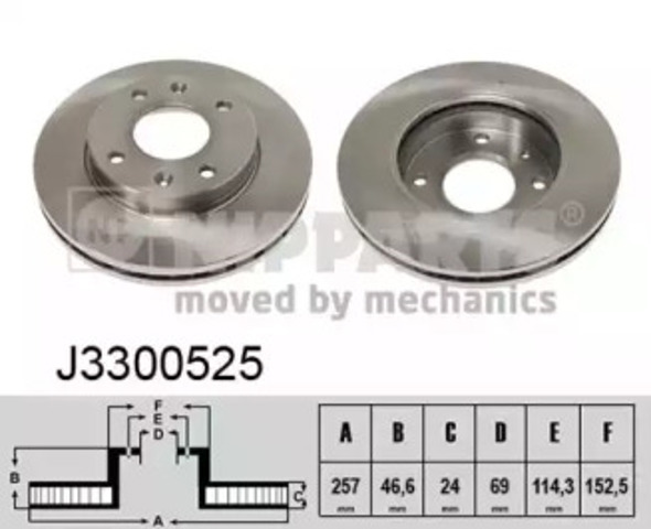 Диск переднього гальма J3300525 NIPPARTS