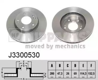 Диск переднього гальма J3300530 NIPPARTS
