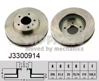 Диск гальмівний передній J3300914 NIPPARTS