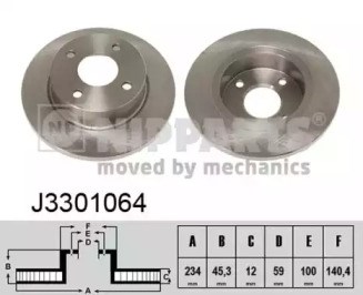 Диск переднього гальма J3301064 NIPPARTS